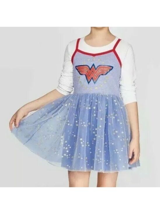 DC Comics Other - Wonder Woman Girls Kids Tulle Tank Dress  - Size Medium (7/8)